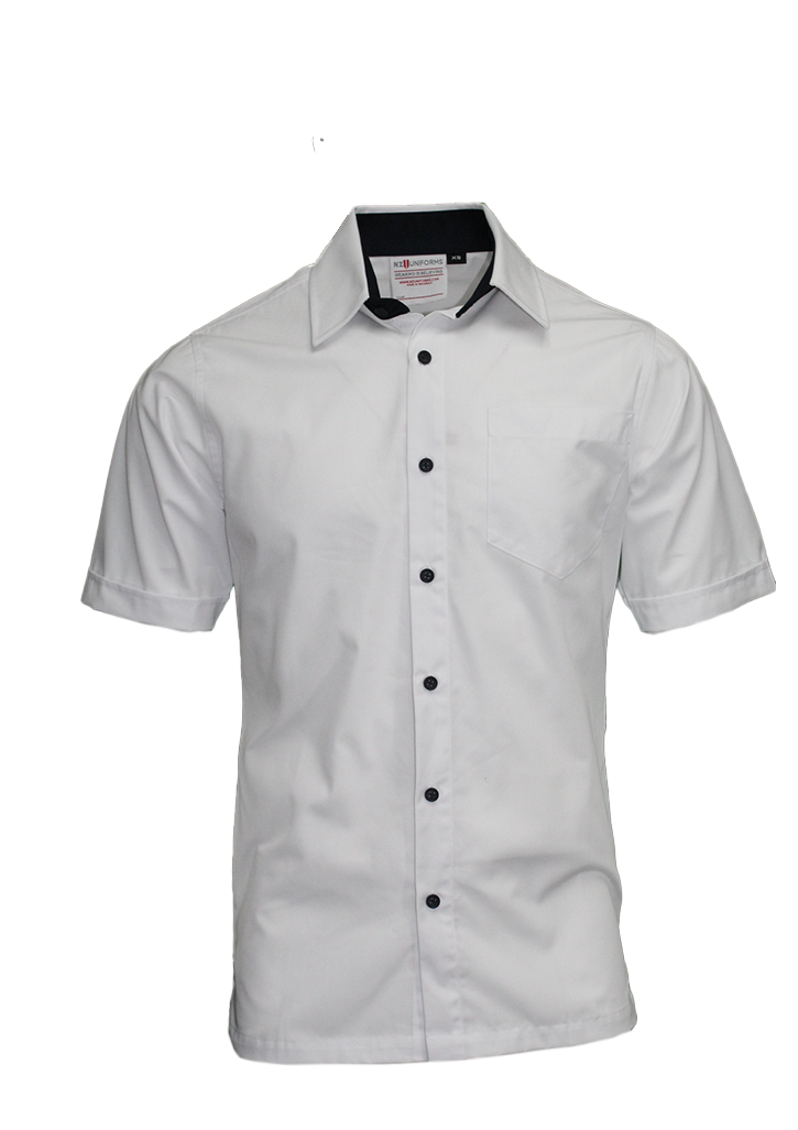 Maniototo Area School Senior SS Shirt White/Navy
