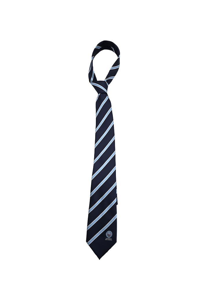 Maniototo Area School Senior Tie Navy/Sky/White